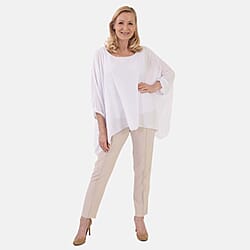 Pure And Nature Plain Batwing Floaty Top With Lining (One size) - Coral