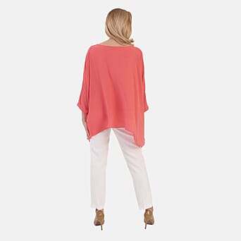 https://tjcuk.sirv.com/Products/84/8/8487247/Pure-And-Nature-Plain-Batwing-Floaty-Top-With-Lining-One-size-Coral_8487247_1.jpg?w=342&h=342