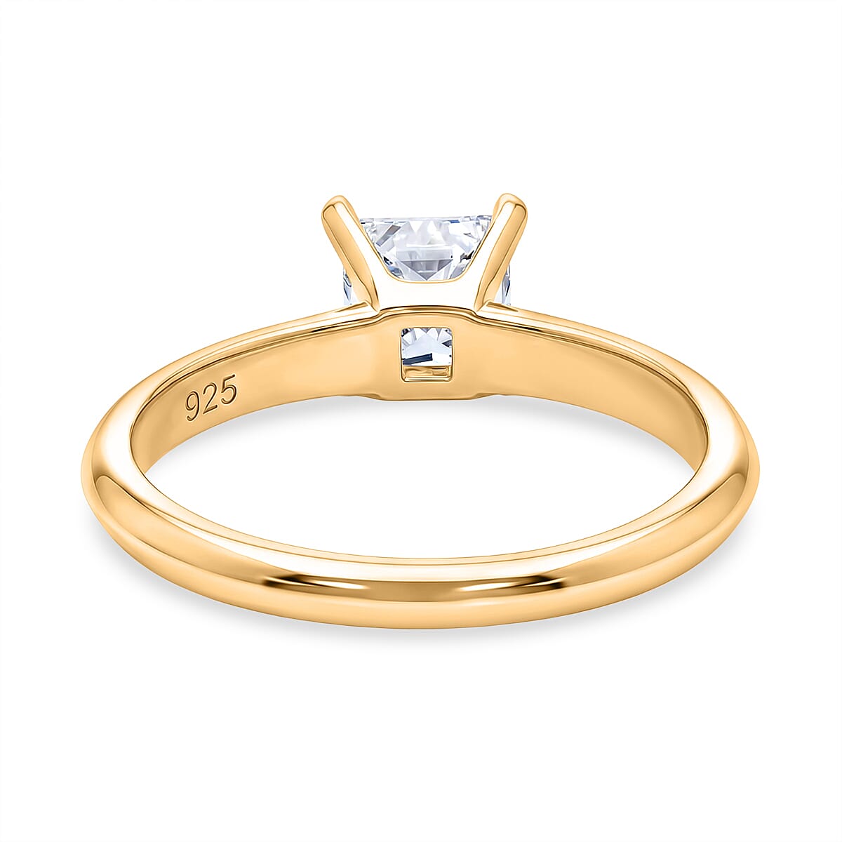 Rachel Galley - SGL Certified VS-EF Lab Grown Diamond Princess Cut Solitaire Ring in 18K Vermeil Yellow Gold Plated Sterling Silver 1.02 Ct.