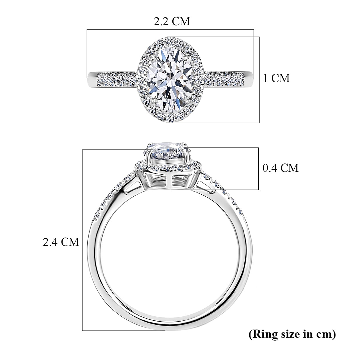 Luxuriant Lab Grown Diamond Halo Ring in Sterling Silver