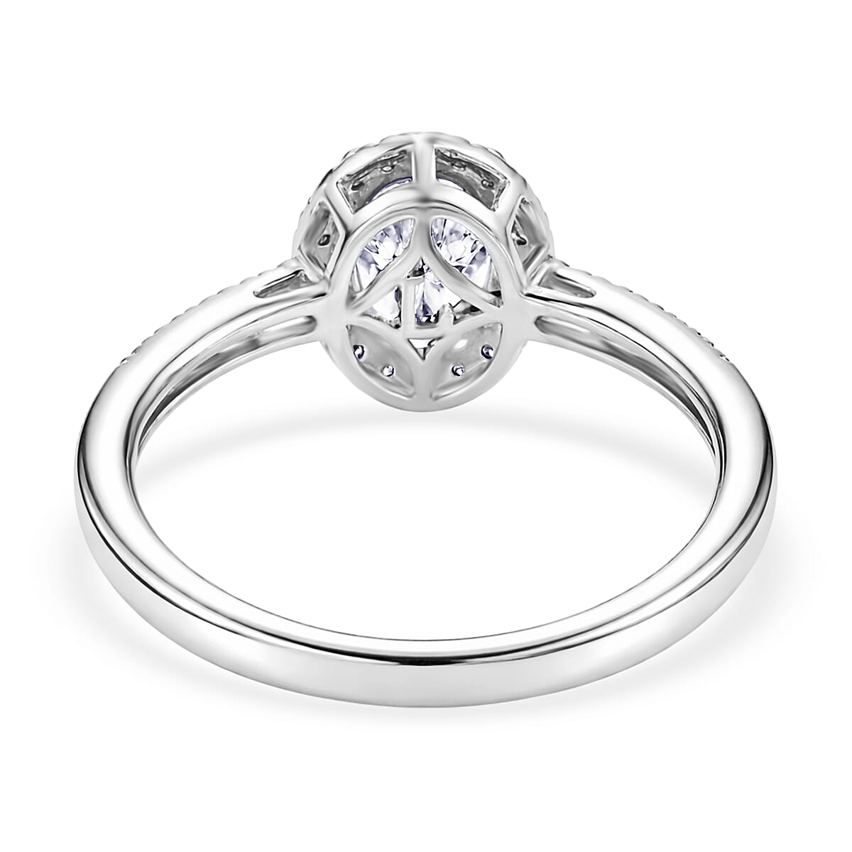 Luxuriant Lab Grown Diamond Halo Ring in Sterling Silver