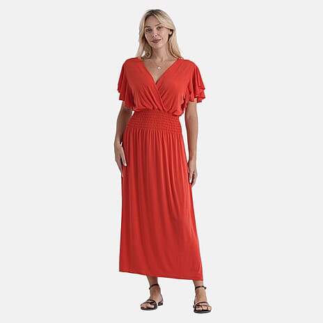 La Marey Patterned Dress (Size - One Size Curve) - Red