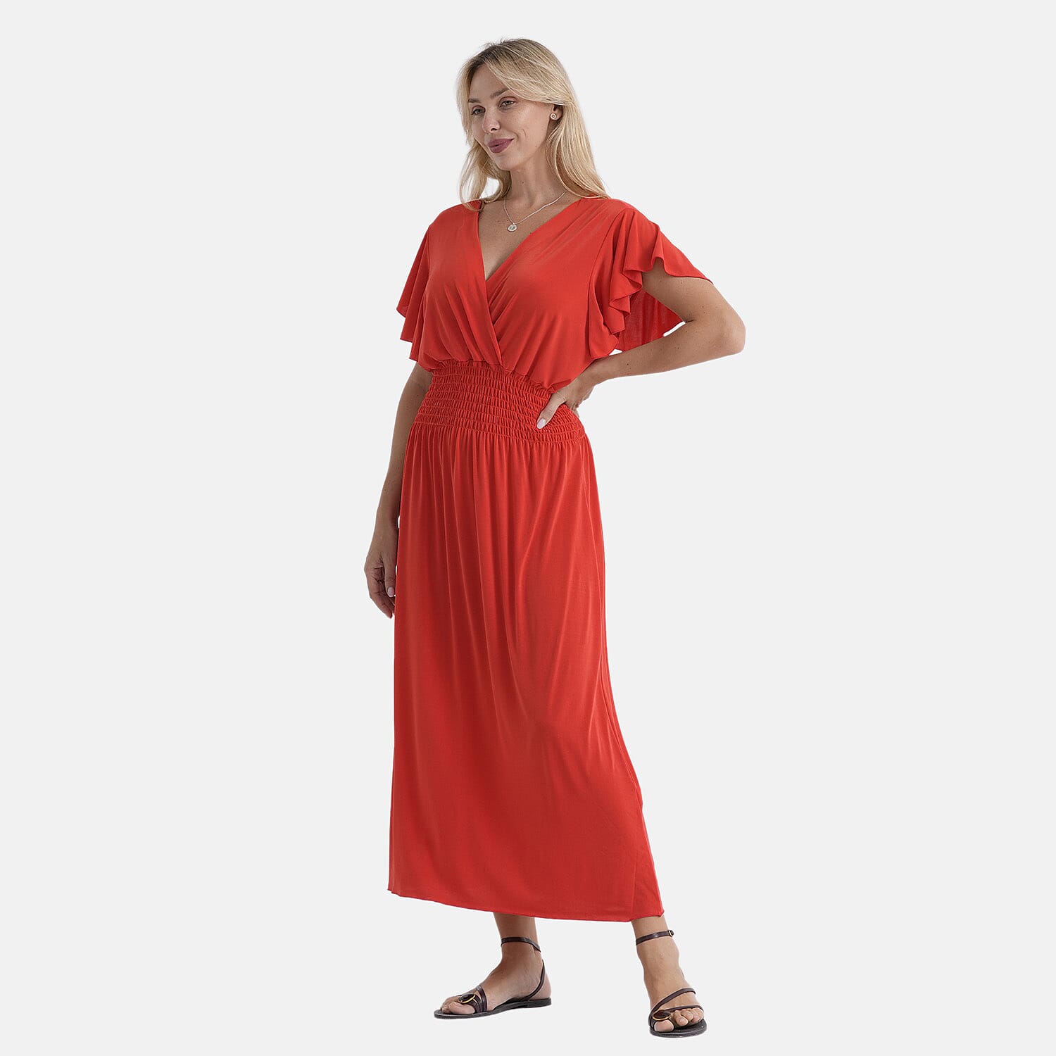 La Marey Patterned Dress (Size - One Size Curve) - Red