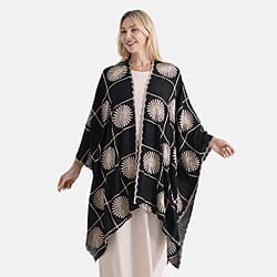La Marey Full Embroidery Longline Kimono (One Size) - Yellow