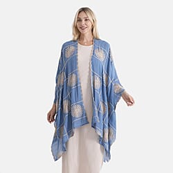 La Marey Full Embroidery Longline Kimono (One Size) - Yellow