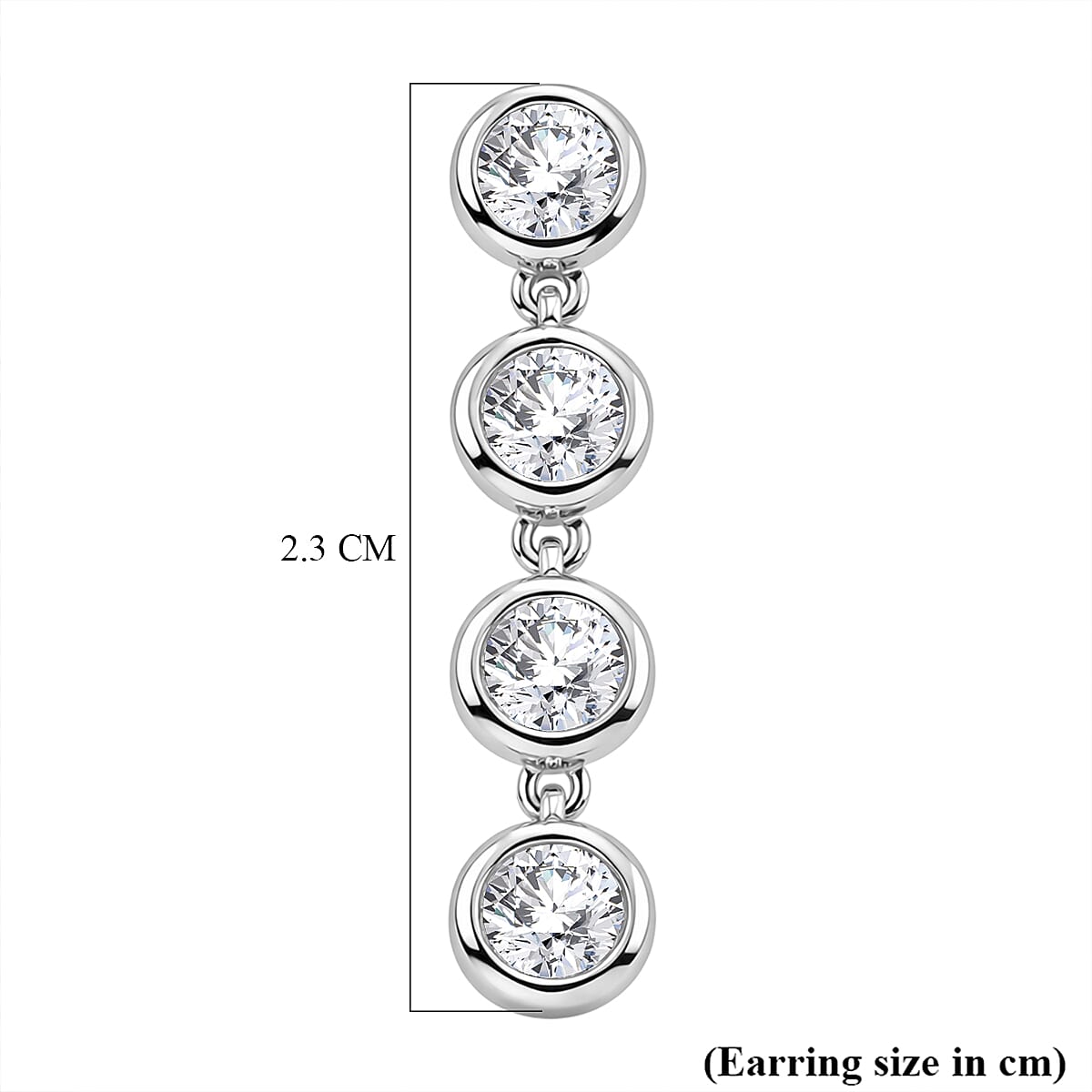 D'Joy Moissanite GRA Certified Earring with Push Back in Rhodium Overlay Sterling Silver 0.80 Ct.