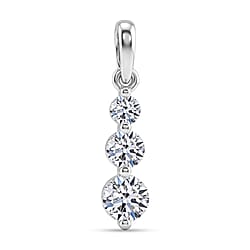 LUXURIANT 0.50 Ct. Lab Grown Diamond Trilogy Drop Pendant in 9K White Gold (SI-GH)