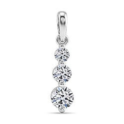 Luxuriant 9K White Gold SI-GH Lab Grown Diamond Trilogy Drop Pendant 0.50 Cts