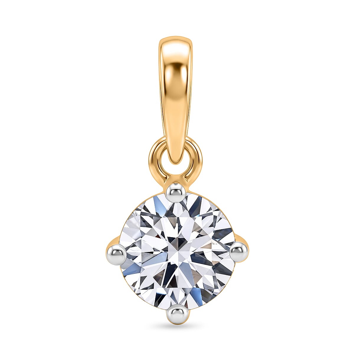 Luxuriant 9K Yellow Gold SI-GH Lab Grown Diamond Solitaire Pendant