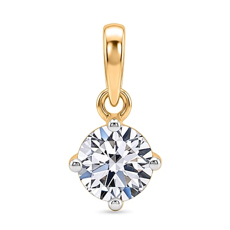 Luxuriant 9K Yellow Gold SI-GH Lab Grown Diamond Solitaire Pendant