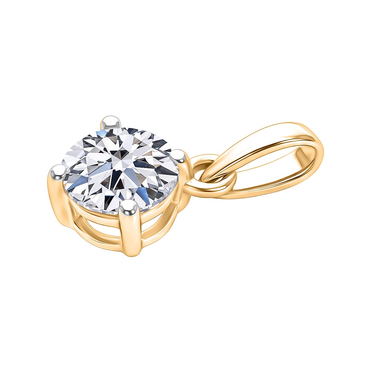Luxuriant 9K Yellow Gold SI-GH Lab Grown Diamond Solitaire Pendant
