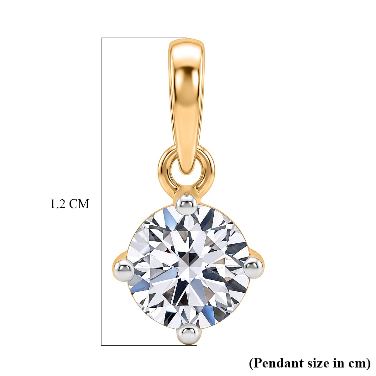 Luxuriant 9K Yellow Gold SI-GH Lab Grown Diamond Solitaire Pendant