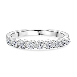 Luxuriant SI-G/H Lab Grown Diamond Half Eternity Band Ring in Silver 0.25 Ct.