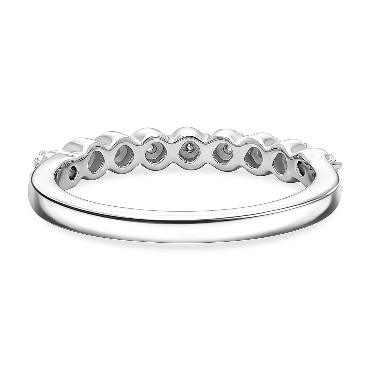 Luxuriant SI-G/H Lab Grown Diamond Half Eternity Band Ring in Silver 0.25 Ct.