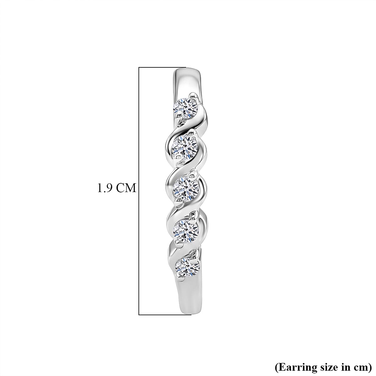 Luxuriant SI-GH Lab Grown Diamond Full Hoop Earring in Rhodium Overlay Sterling Silver