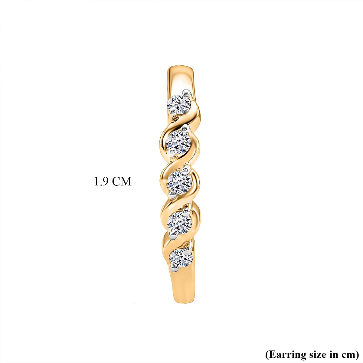 Luxuriant SI-GH Lab Grown Diamond Full Hoop Earring in 18K Vermeil Yellow Gold Plated Sterling Silver