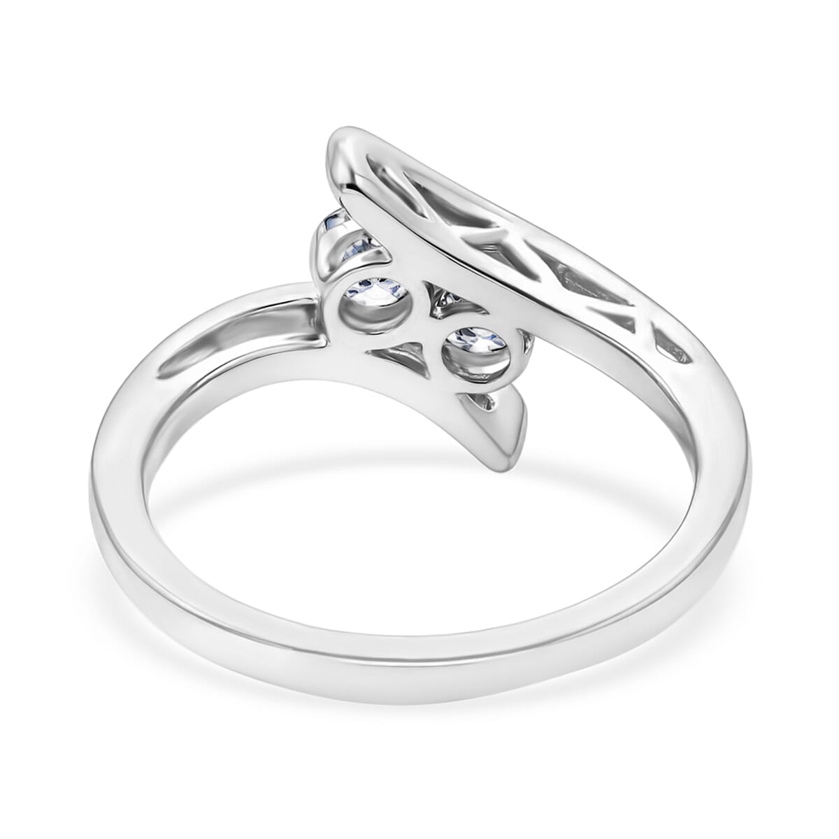 Luxuriant SI-GH Lab Grown Diamond Ring in Rhodium Overlay Sterling Silver 0.53 Ct