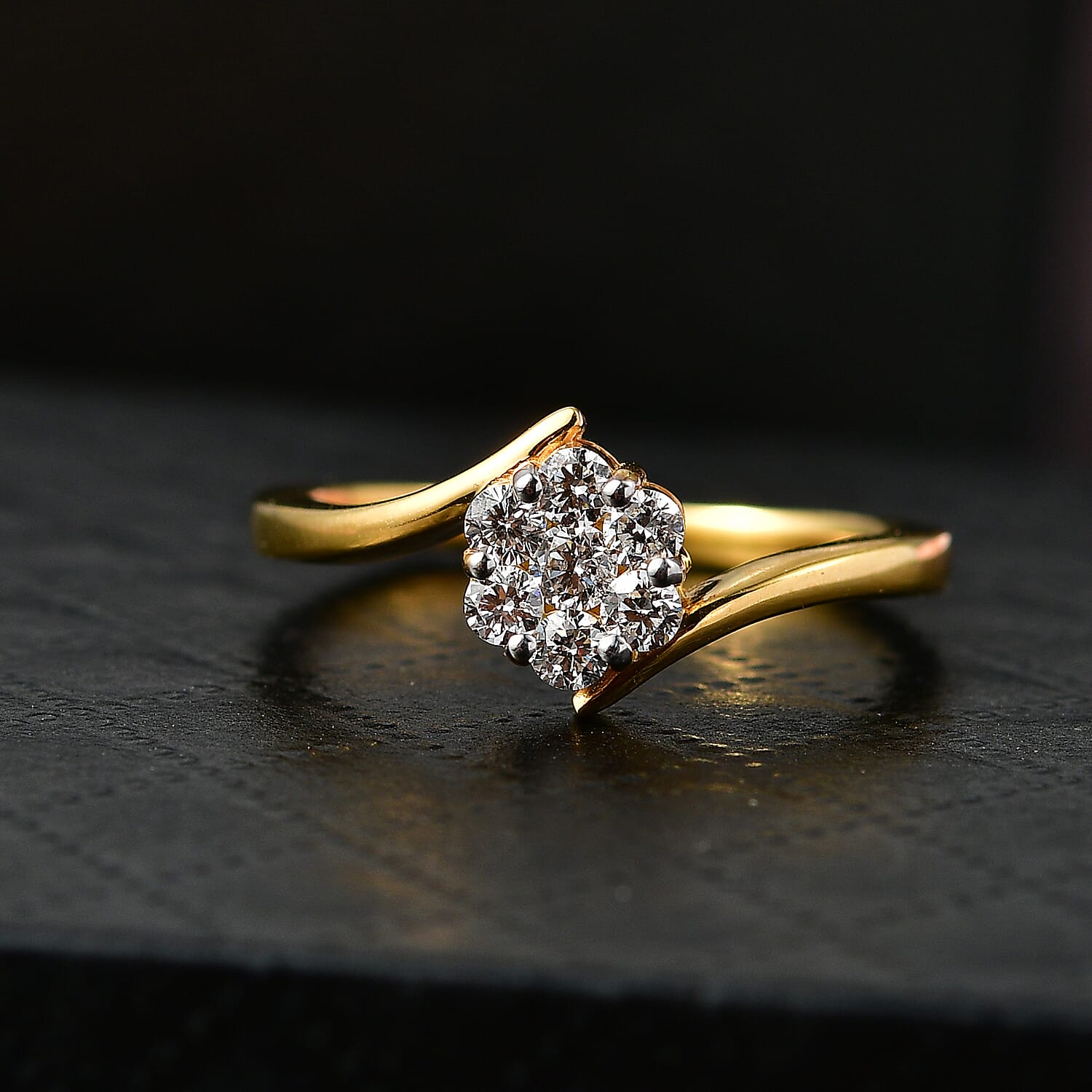 Luxuriant SI-G-H Lab Grown Diamond Pressure Set Ring in Sterling Silver