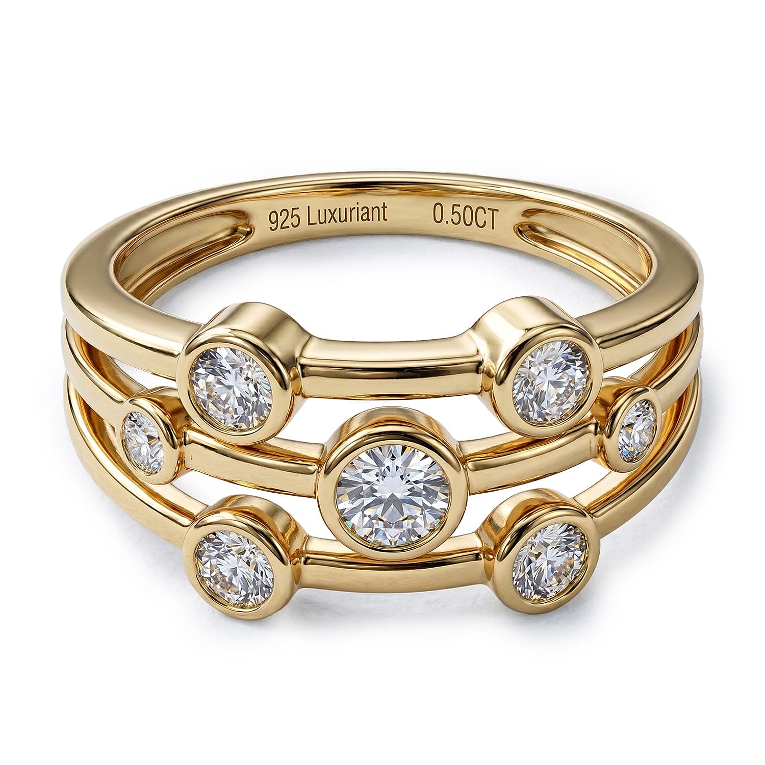 LUXURIANT Lab Grown Diamond Bubble Ring in Sterling Silver 0.48 Ct. (SI/GH)