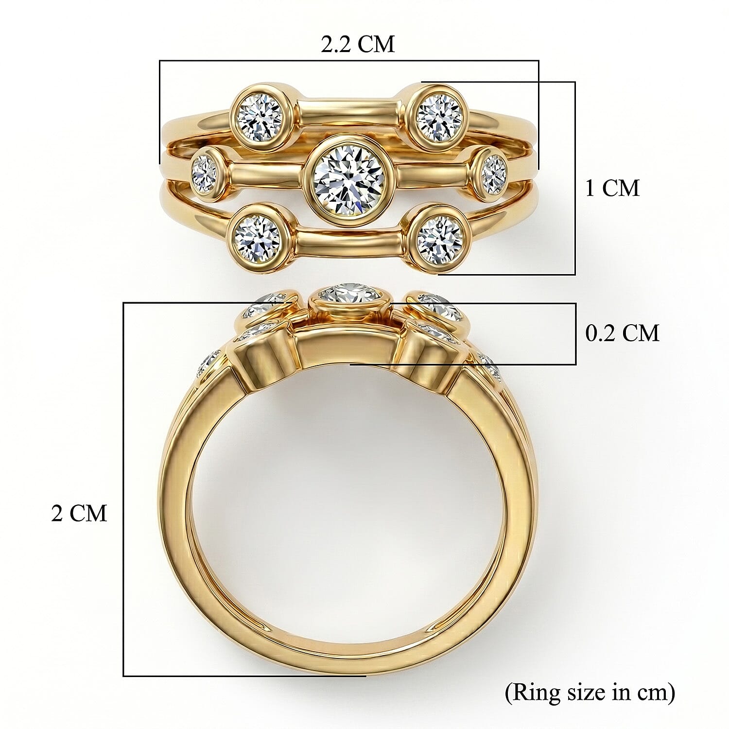 LUXURIANT Lab Grown Diamond Bubble Ring in Sterling Silver 0.48 Ct. (SI/GH)