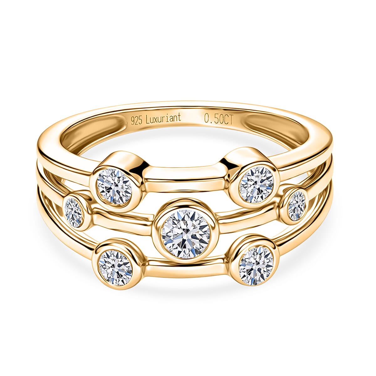 Luxuriant SI/GH Lab Grown Diamond Bubble Ring in Sterling Silver 0.48 Ct.