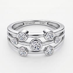 LUXURIANT Lab Grown Diamond Bubble Ring in Sterling Silver (SI/GH)