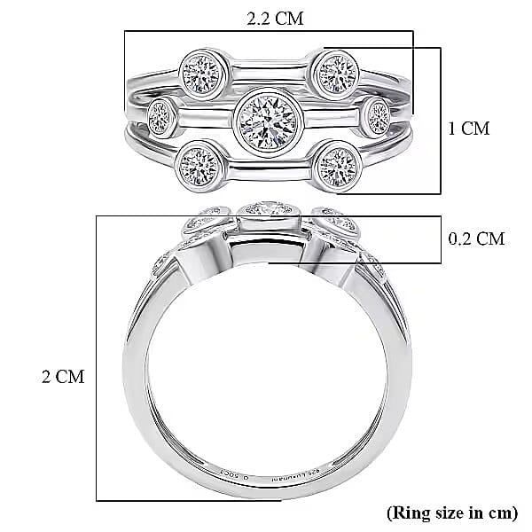 LUXURIANT Lab Grown Diamond Bubble Ring in Sterling Silver (SI/GH)