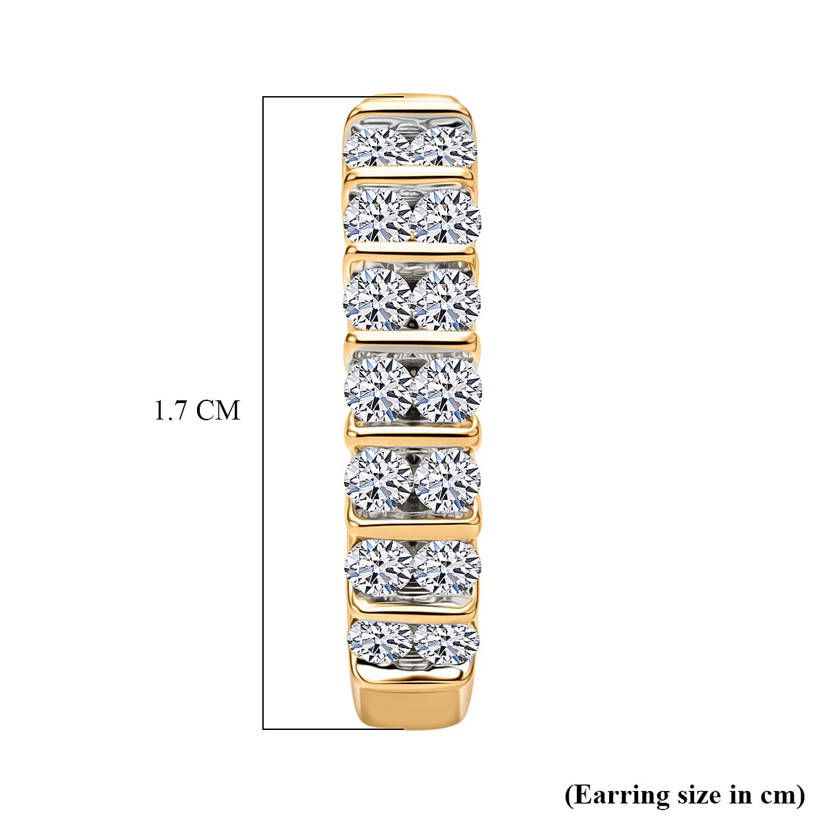 Luxuriant SI-GH Lab Grown Diamond Earring with Hoop Lock in 18K  Vermeil Yellow Gold Plated Sterling Silver 0.50 Cts