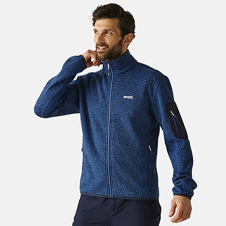 Regatta Mens Soft Brushed Full-Zip Fleece (Size 46-48In) - Snorkel Blue