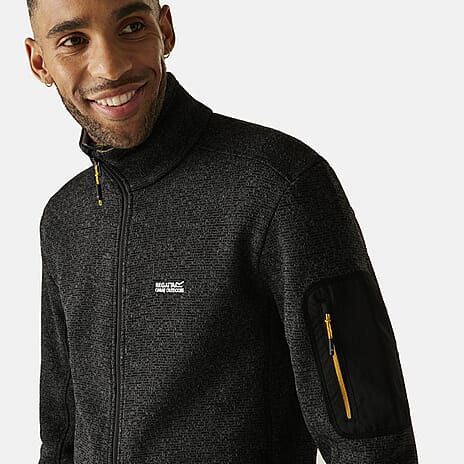 Regatta Mens Soft Brushed Full-Zip Fleece (Size 46-48In) - Black