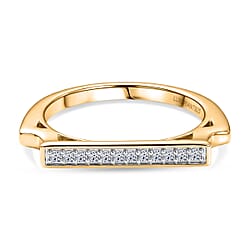 Luxuriant SI-G-H Lab Grown Diamond Horizontal Bar Ring in Sterling Silver