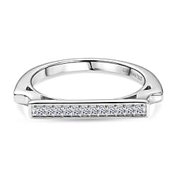Luxuriant SI-G-H Lab Grown Diamond Horizontal Bar Ring in Sterling Silver