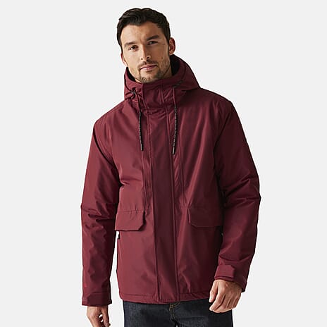 Regatta Mens Fleece Lined Waterproof Insulated Jackets With Storm Hood And Pockets (Size 99-101.5Inch) - Dark Maroon