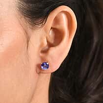 9K Yellow Gold Tanzanite Solitaire Earring with Push Back 3.00 Ct.