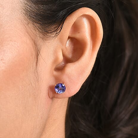 9K Yellow Gold Tanzanite Solitaire Earring with Push Back 3.00 Ct.