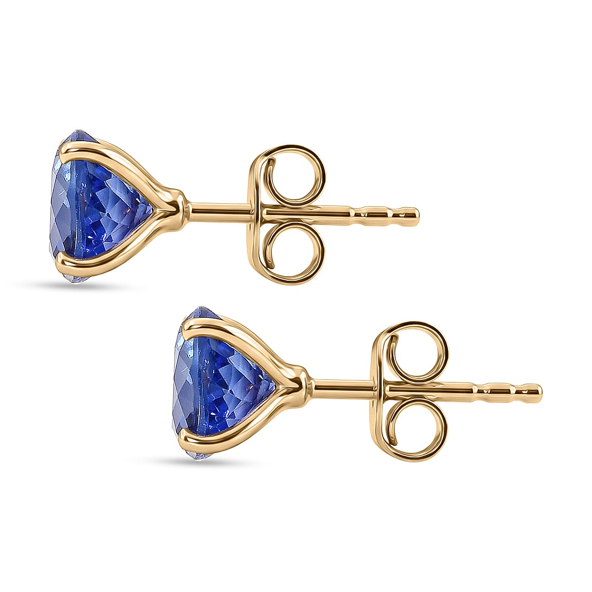 9K Yellow Gold Tanzanite Earring with Push Back 2.90 Ct.
