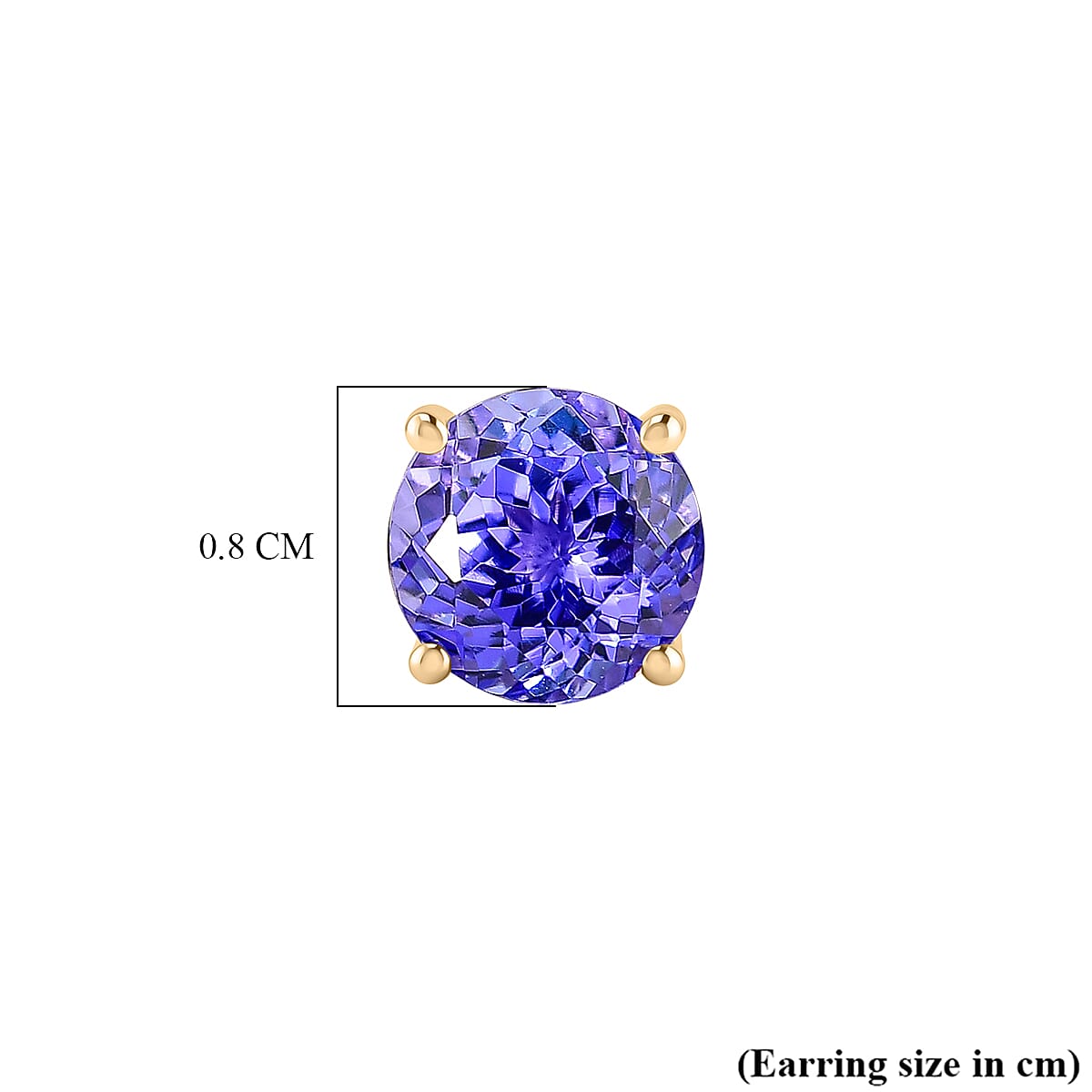 9K Yellow Gold Tanzanite Earring with Push Back 2.90 Ct.