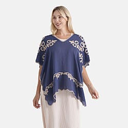 La Marey Two-way Embroidery Kaftan Top (One Size) - Orange