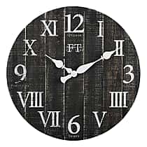 First Time and Co Rustic Farmhouse Barn Wooden Clock (24 inch) - Brown