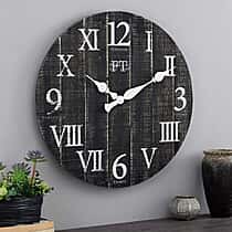 First Time and Co Rustic Farmhouse Barn Wooden Clock (24 inch) - Brown