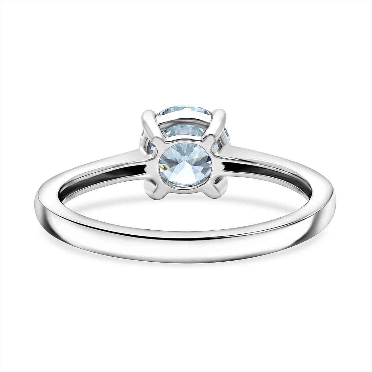 Luxuriant SI Lab Grown Green Diamond Solitaire Ring in Rhodium Overlay Sterling Silver 1.00 Ct.