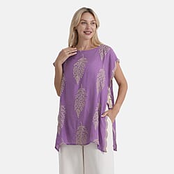La Marey Botanical Embroidered Top (One Size) - Red