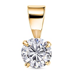 Moissanite Solitaire Pendant in Yellow Gold Plated Sterling Silver