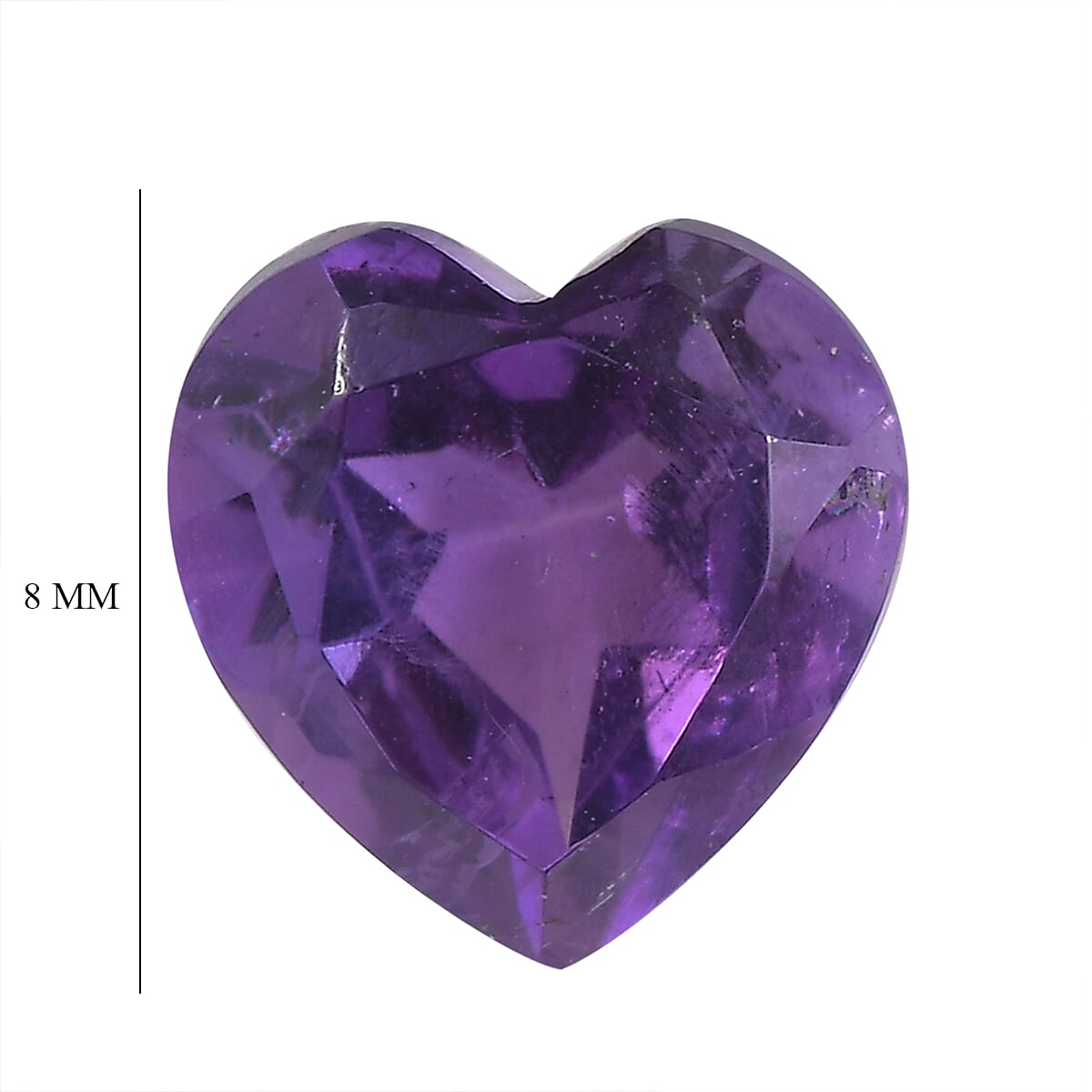 Set Of 3 African Amethyst Heart 8 mm Gemstone, 5.27 Ct