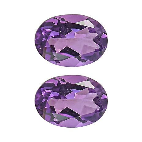 Set Of 2 African Amethyst Oval Cut Cut 7X5 mm Gemstone, 1.49 Ct