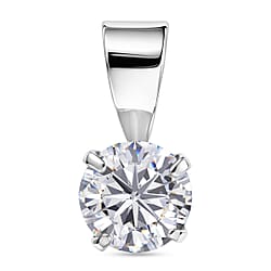 Moissanite Solitaire Pendant in Yellow Gold Plated Sterling Silver