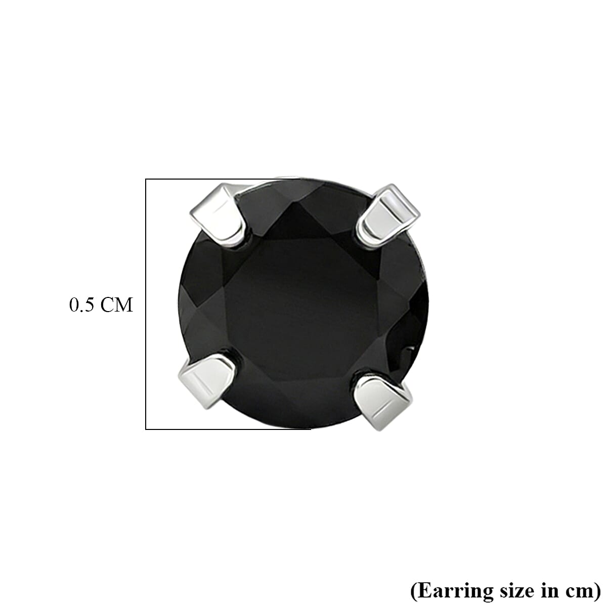 Black Spinel Earring with Push Back in Platinum Overlay Sterling Silver 1.35 Ct.