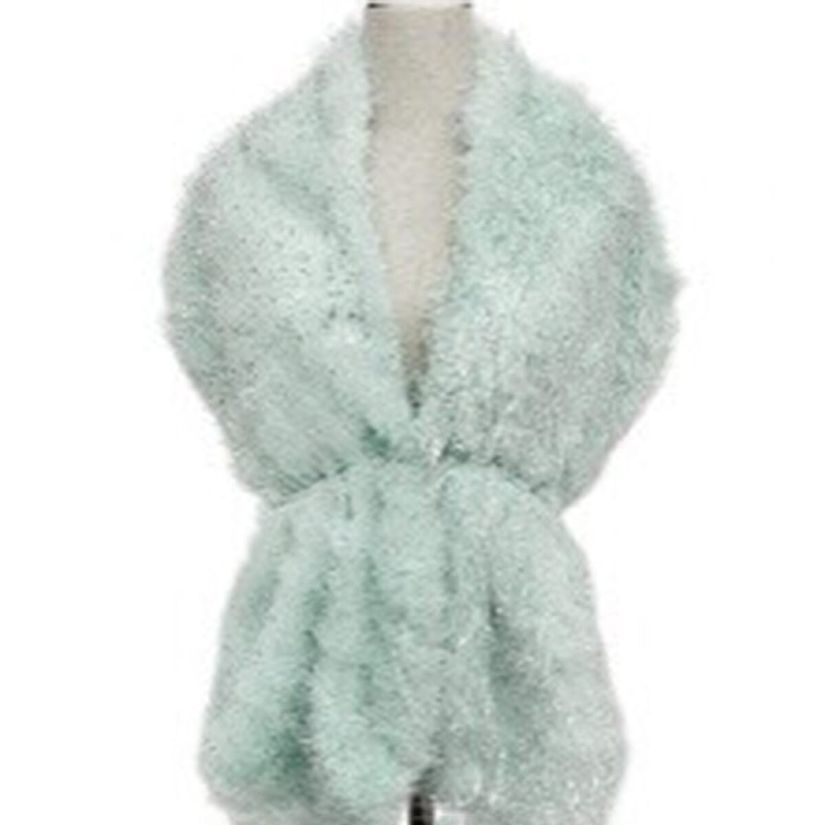 Metallic-Faux-Fur-Shawl-160-x-33cm-Green