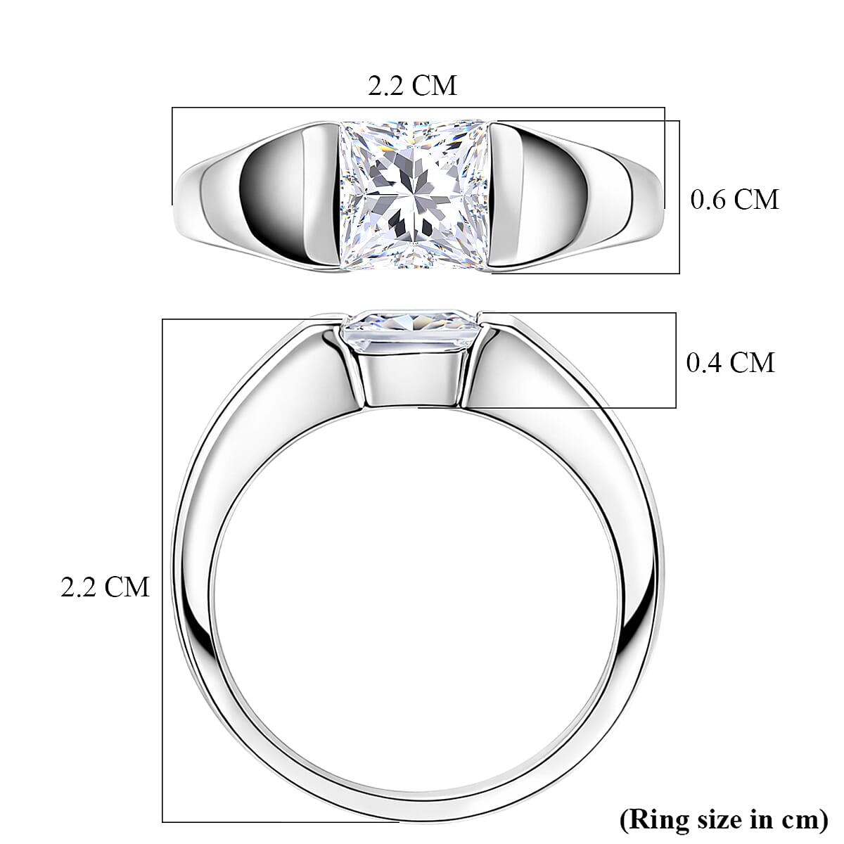 EverTrue White Cubic Zirconia Band Ring 1.805 Ct.