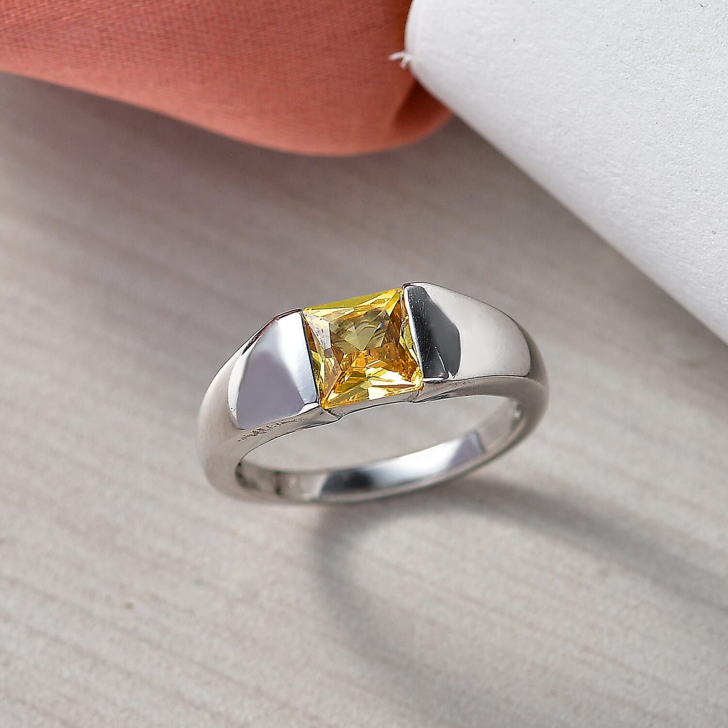 EverTrue - Yellow Cubic Zirconia Solitaire Band Ring 1.73 Ct.